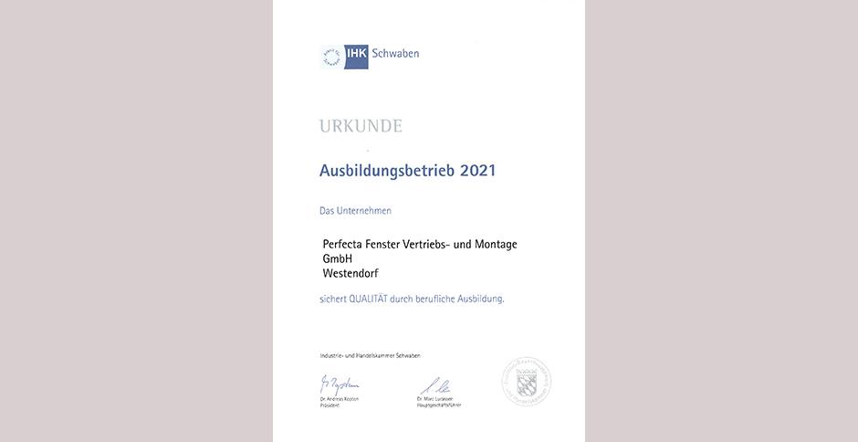 perfecta Fenster: Ausbildung 2021