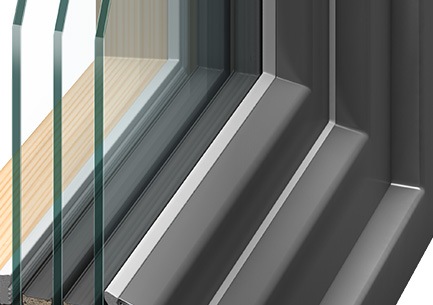 Holz / Alu-Fenster Aluminium-Außenschale