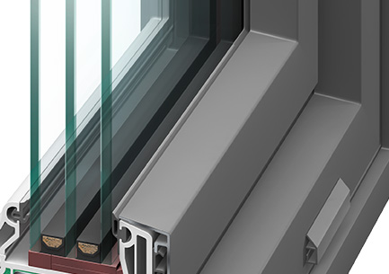 Kunststoff-Alu-Fenster Aluminium-Außenschale